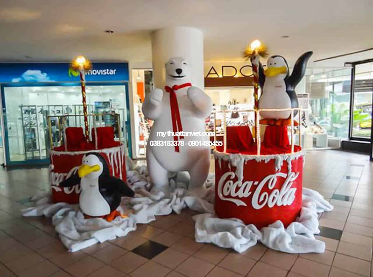 thi công mô hình mút xốp trang trí Noel 